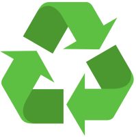 Green recycle logo with three arrows